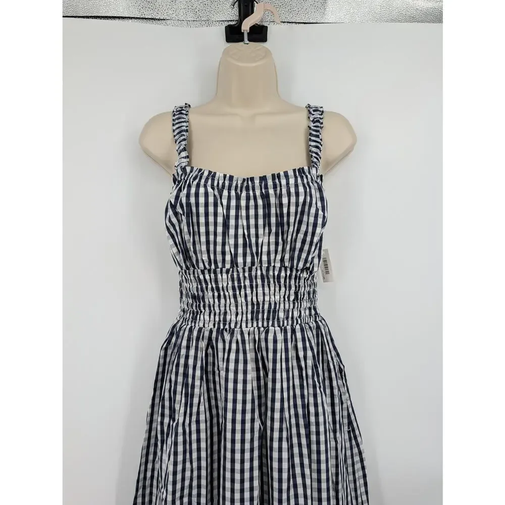 Sofia Grainge X Amazon Cotton Navy Gingham Plaid Medium Cottagecore Feminine - Picture 2 of 9